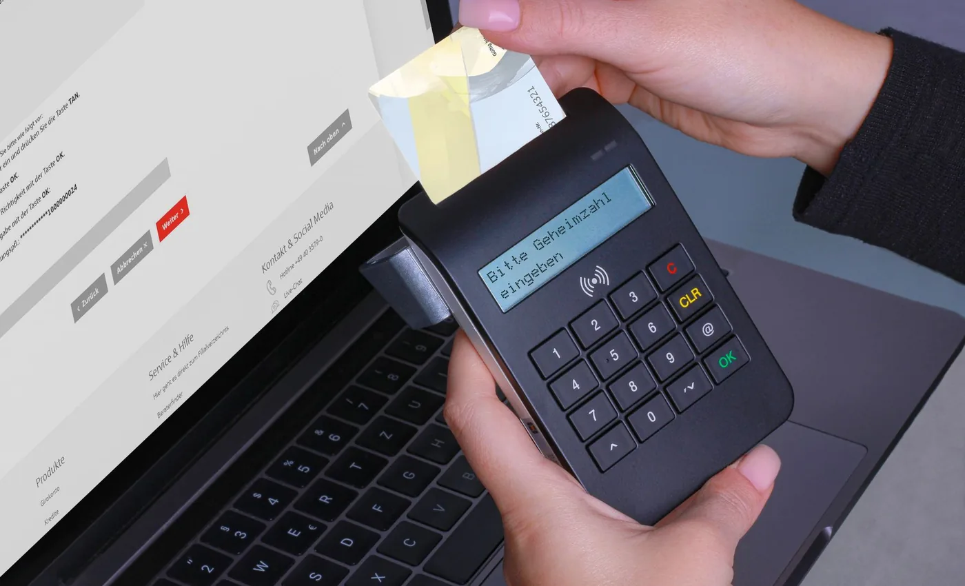 Betaalterminal bij een winkelkassa